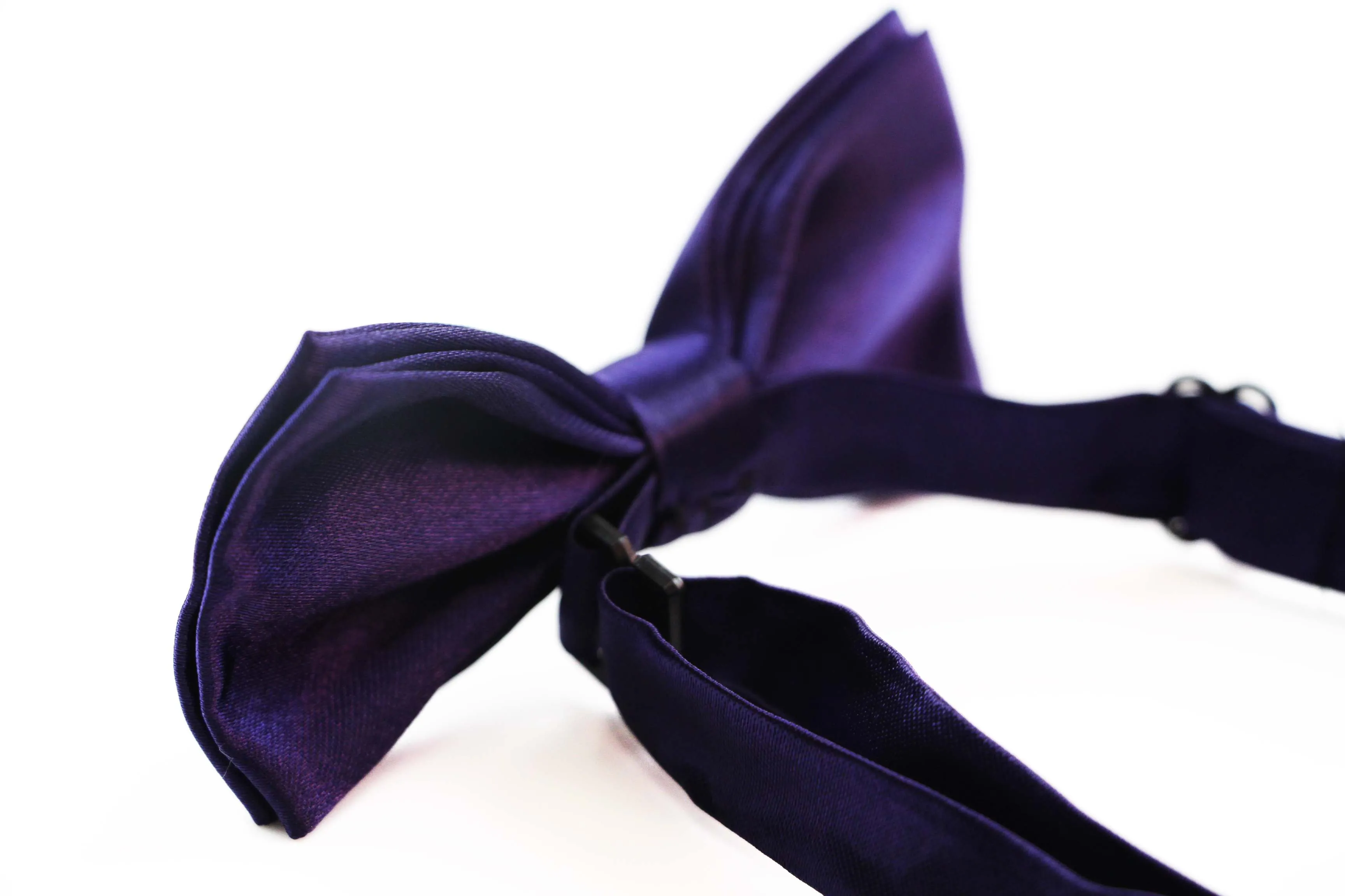 Boys Dark Purple Plain Bow Tie