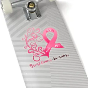 Breast Cancer Awareness Heart Car Sticker (6 X 6)