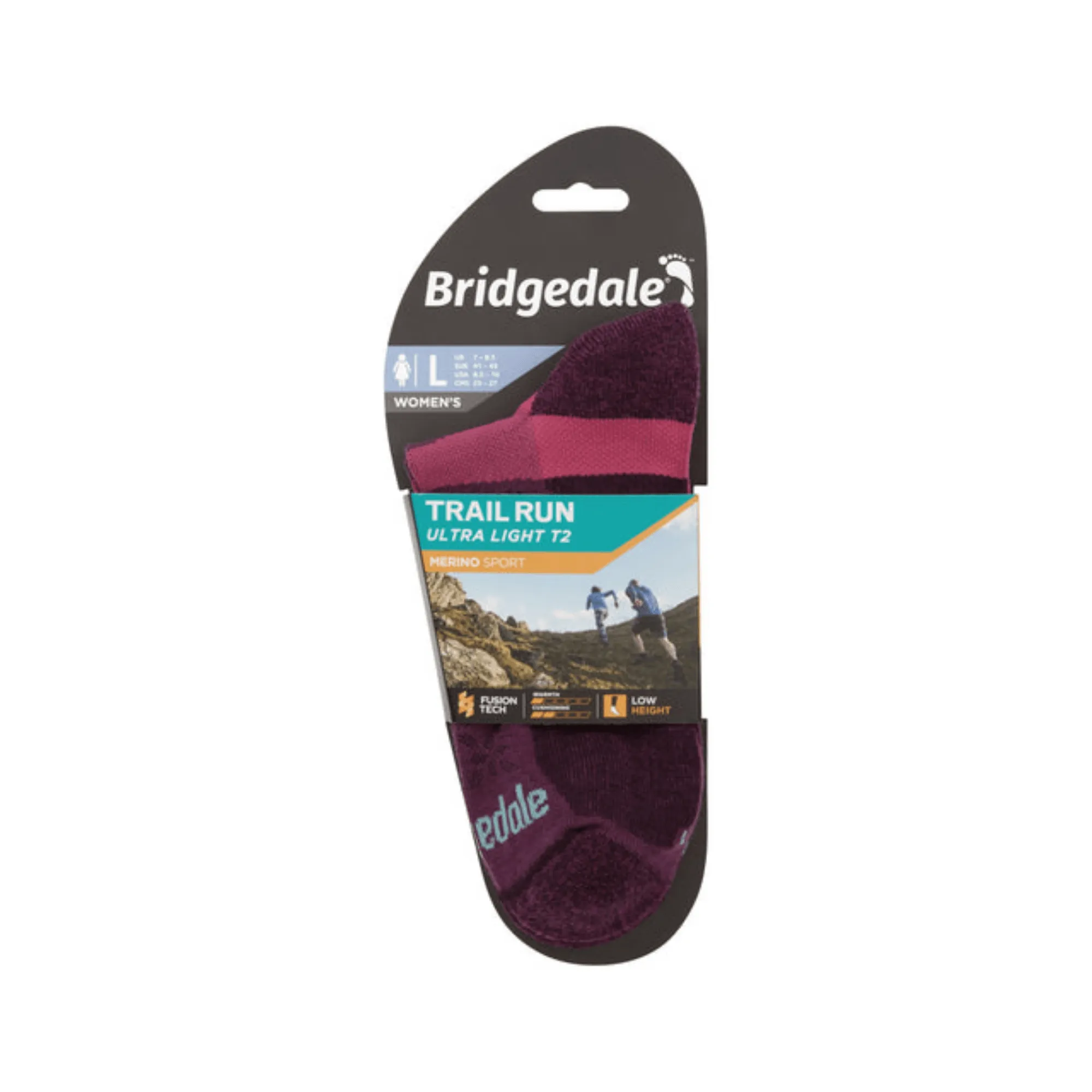 Bridgedale Socks Trail Run Ultra Light Low Merino WMS Damson