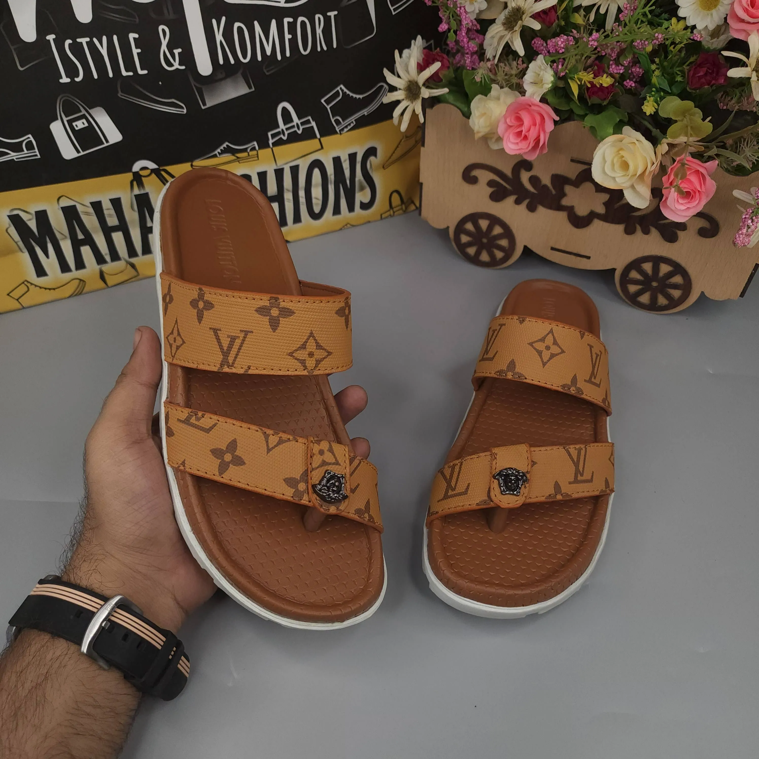 Buckle Camel Slippers