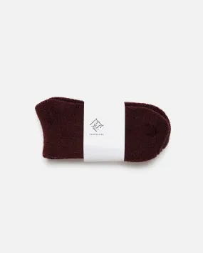 Buckle Over Ankle Socks - Burgundy