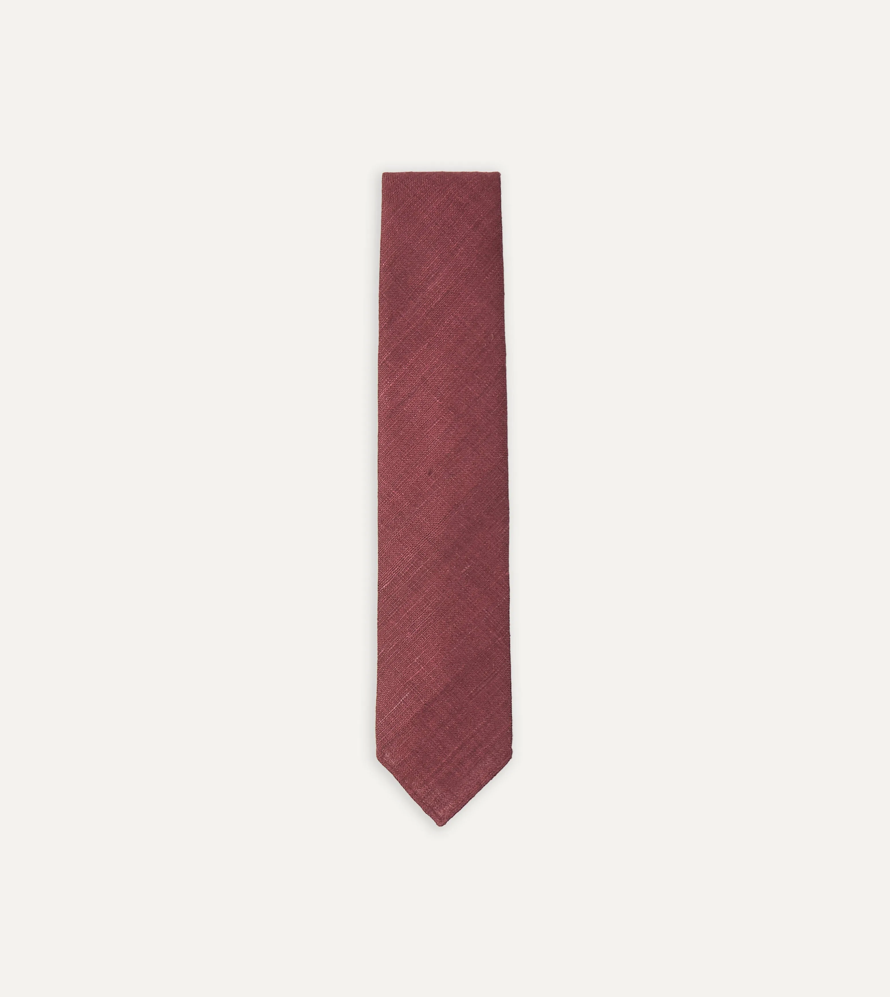 Burgundy Tussah Hand Rolled Silk Tie