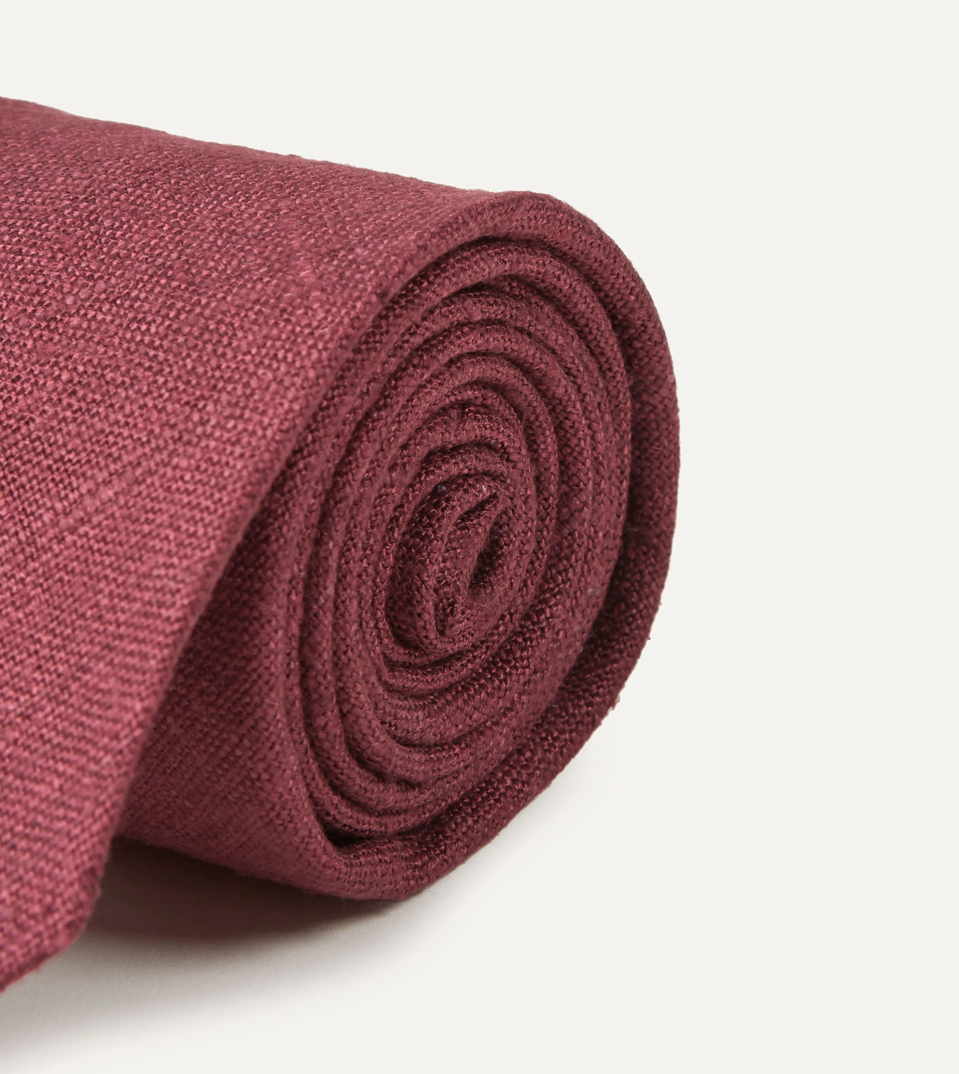 Burgundy Tussah Hand Rolled Silk Tie