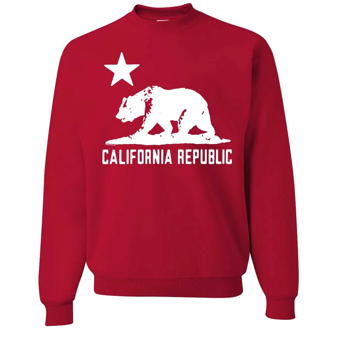 California Flag Oversize White Silhouette Crewneck Sweatshirt