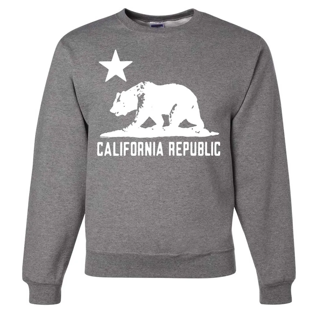 California Flag Oversize White Silhouette Crewneck Sweatshirt