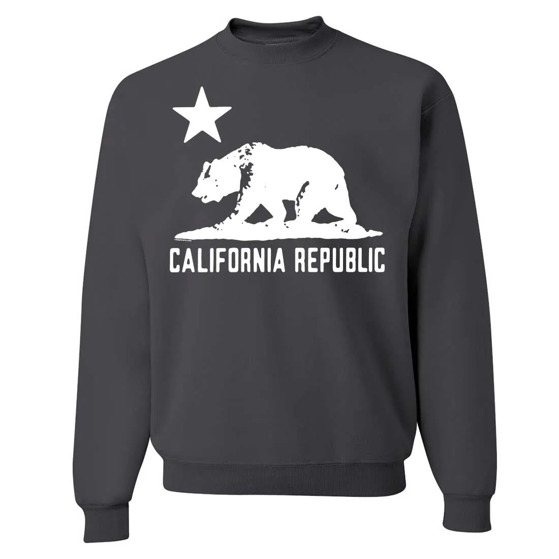 California Flag Oversize White Silhouette Crewneck Sweatshirt