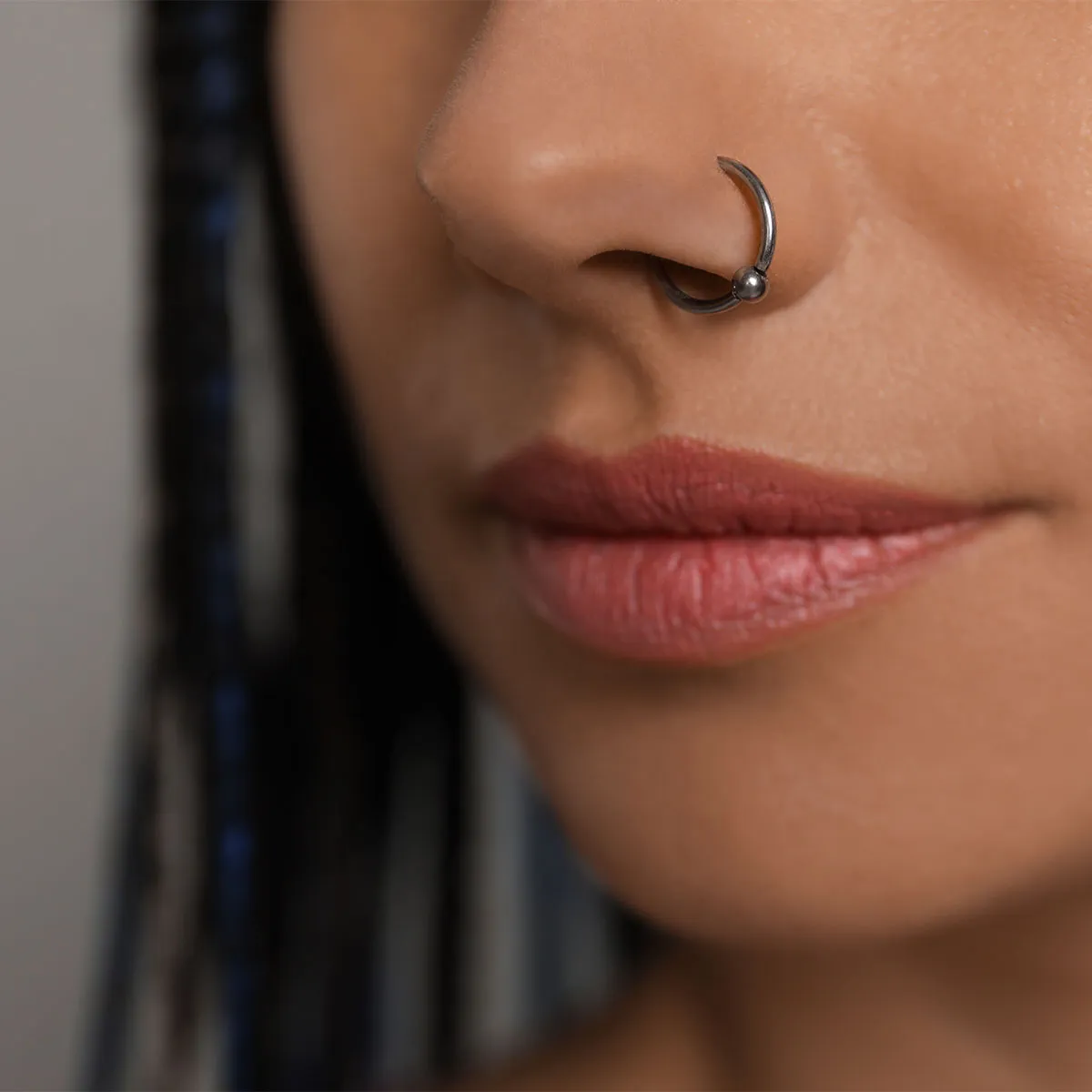 Captive Bead Nose Hoop in 14K Yellow Gold