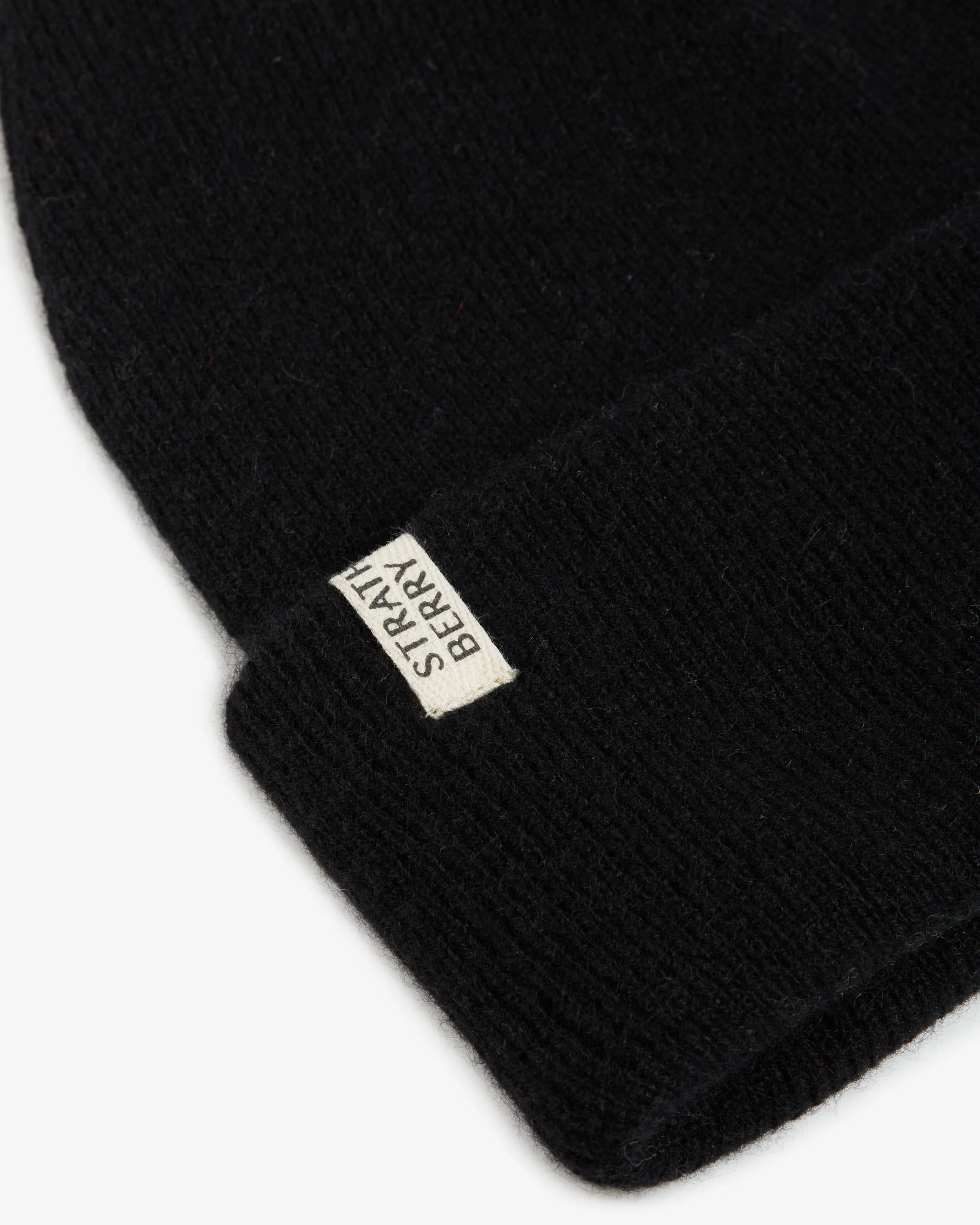 Cashmere Ribbed Beanie - Black