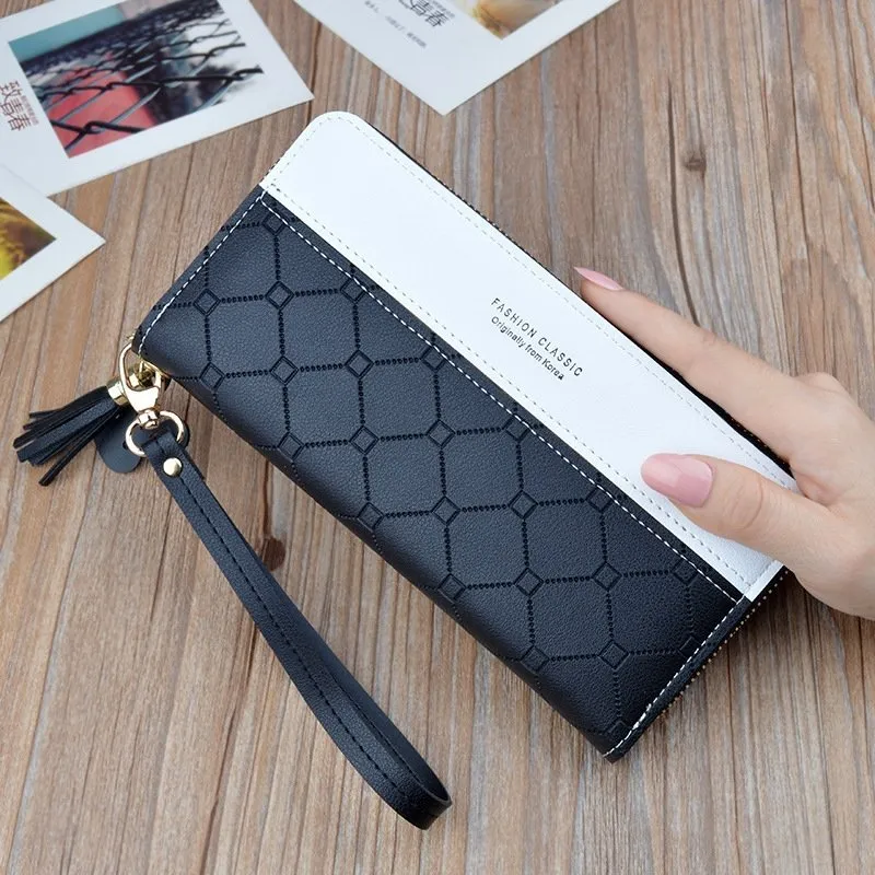 Casual Tassel Pendant Long Wallet Hand Clutch