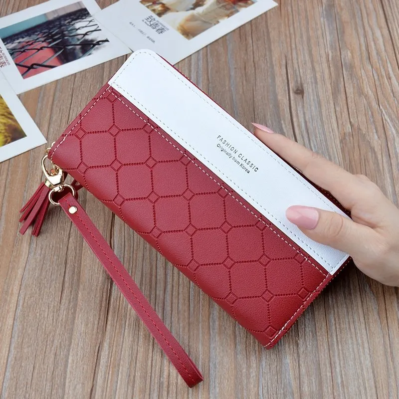 Casual Tassel Pendant Long Wallet Hand Clutch