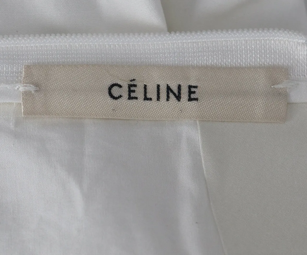 Celine White Ivory Cotton Top sz 4