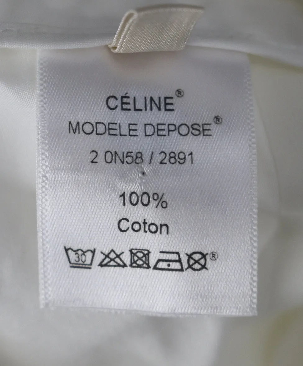 Celine White Ivory Cotton Top sz 4