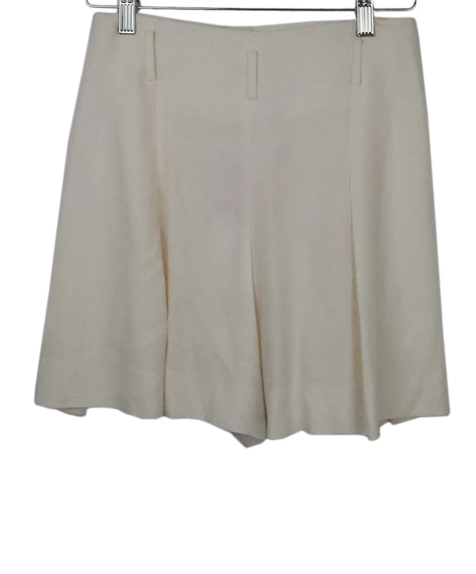 Chanel Ivory Silk Shorts sz 4