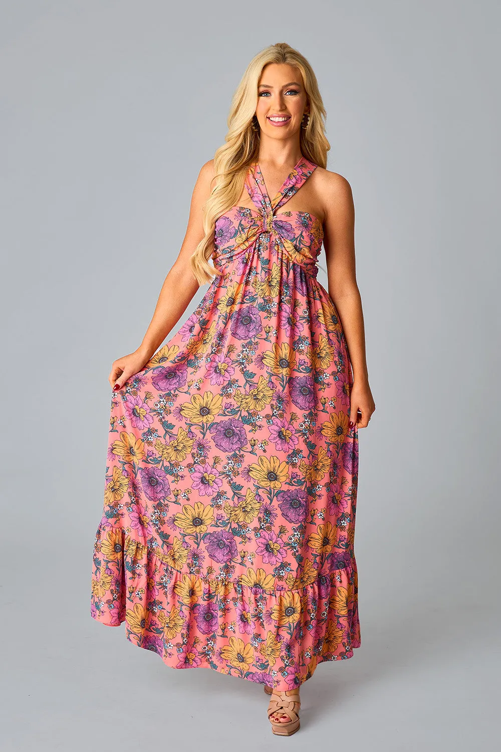 Charlotte Halter Maxi Dress - Nectar