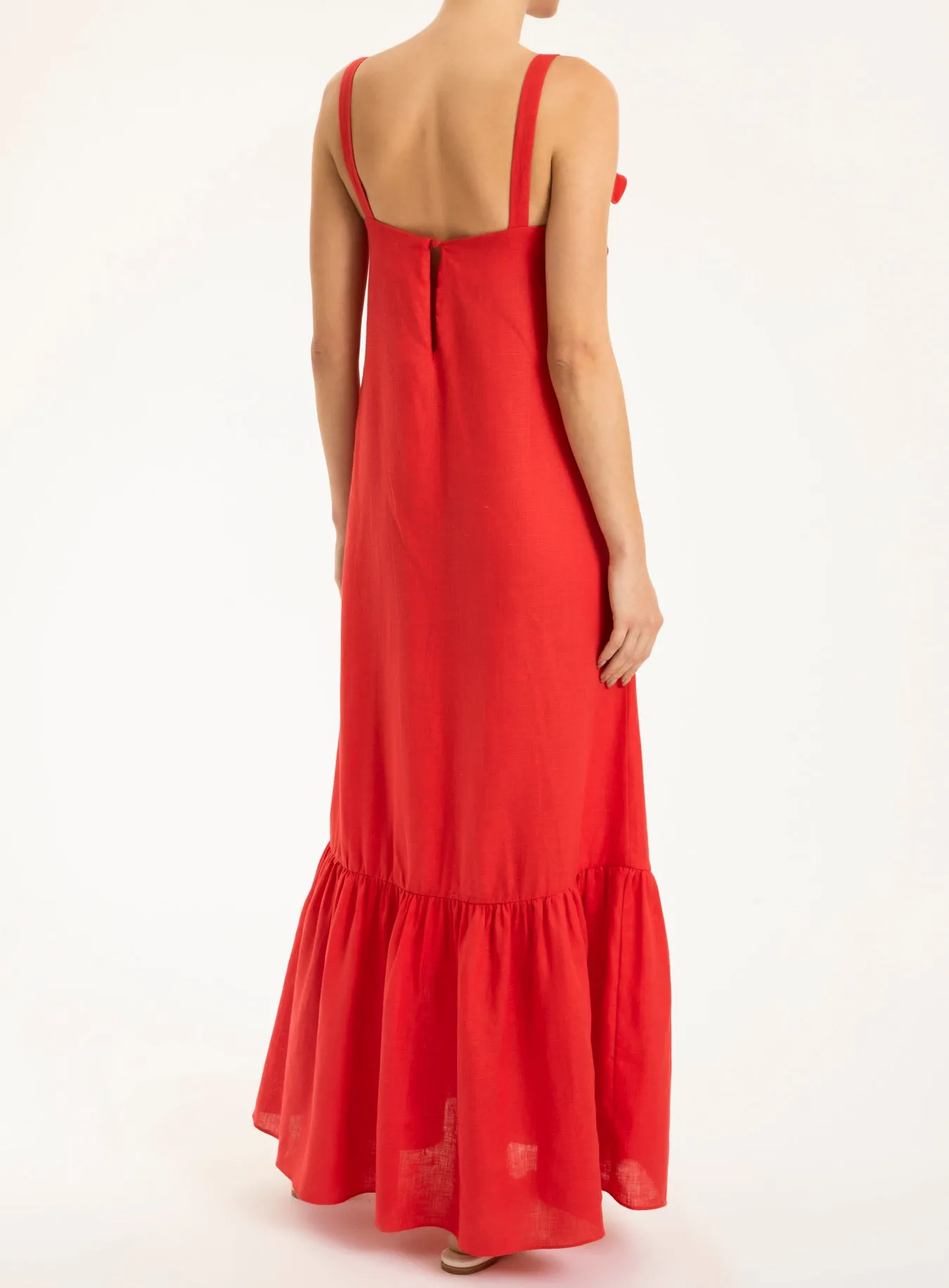 Cherry Bomb Solid Long Dress With Straps