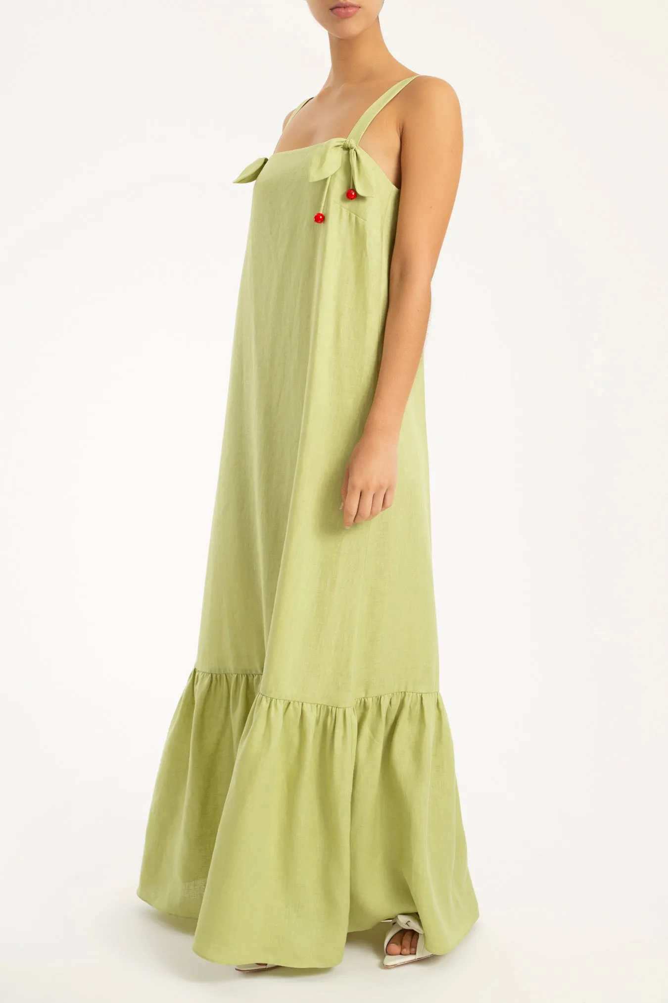 Cherry Bomb Solid Long Dress With Straps