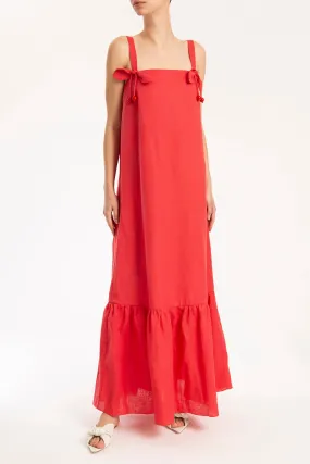 Cherry Bomb Solid Long Dress With Straps