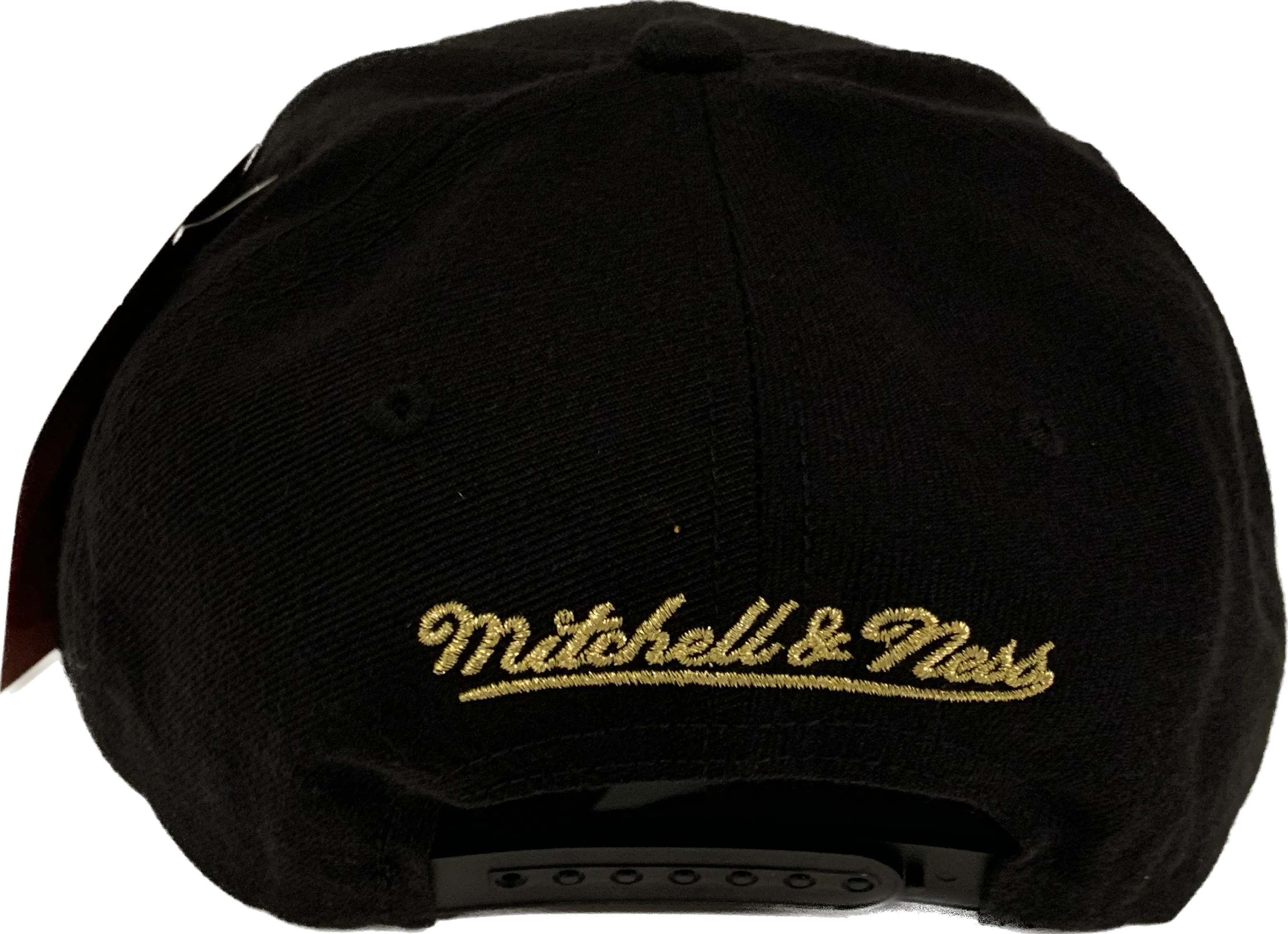 Chicago Bulls NBA Basketball Mitchell & Ness Split Crown Hardwood Classic Snapback Cap - Black & Gold