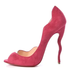 Christian Louboutin Pink Veau Velours Deepik Half D'orsay 100 Rosa Pumps 40