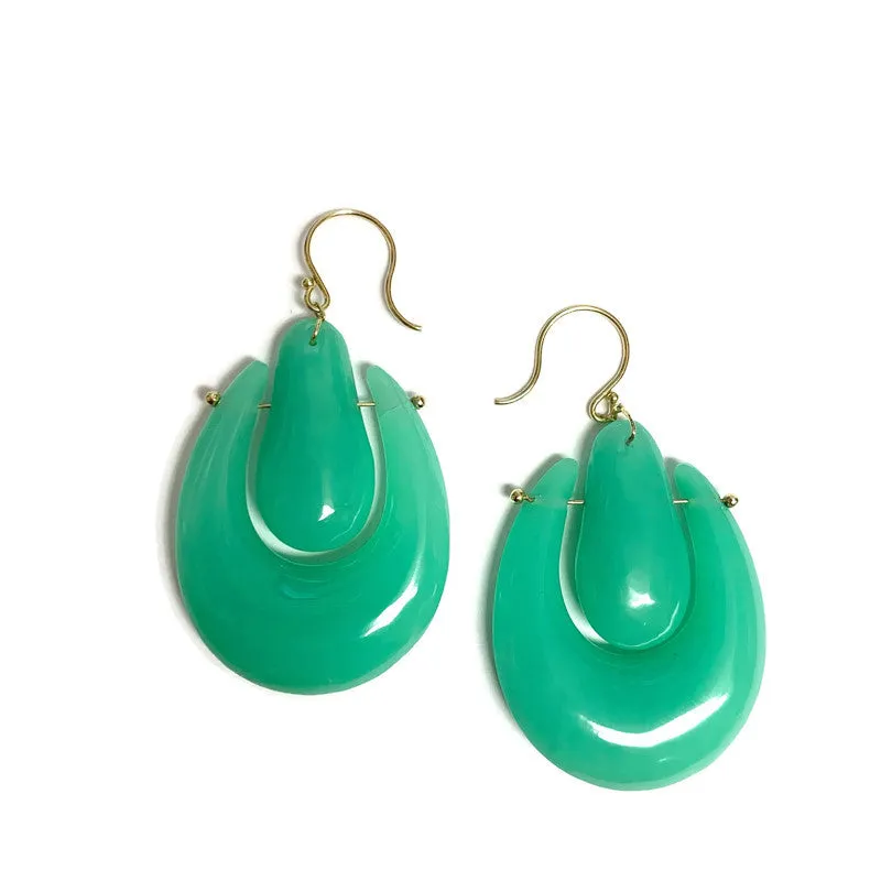 Chrysophase O'keefe Earrings