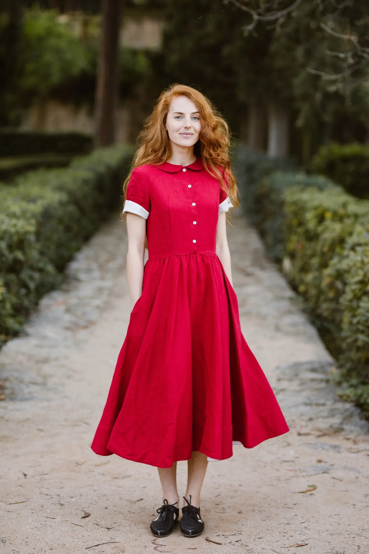 Classic Dress, Short Sleeves | Red Poppy