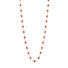 Classic Gigi Ruby necklace, Yellow Gold, 17.7"