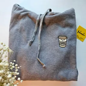 COFFEE TAN - Heather Grey Hoodie (Longer Version) - Small