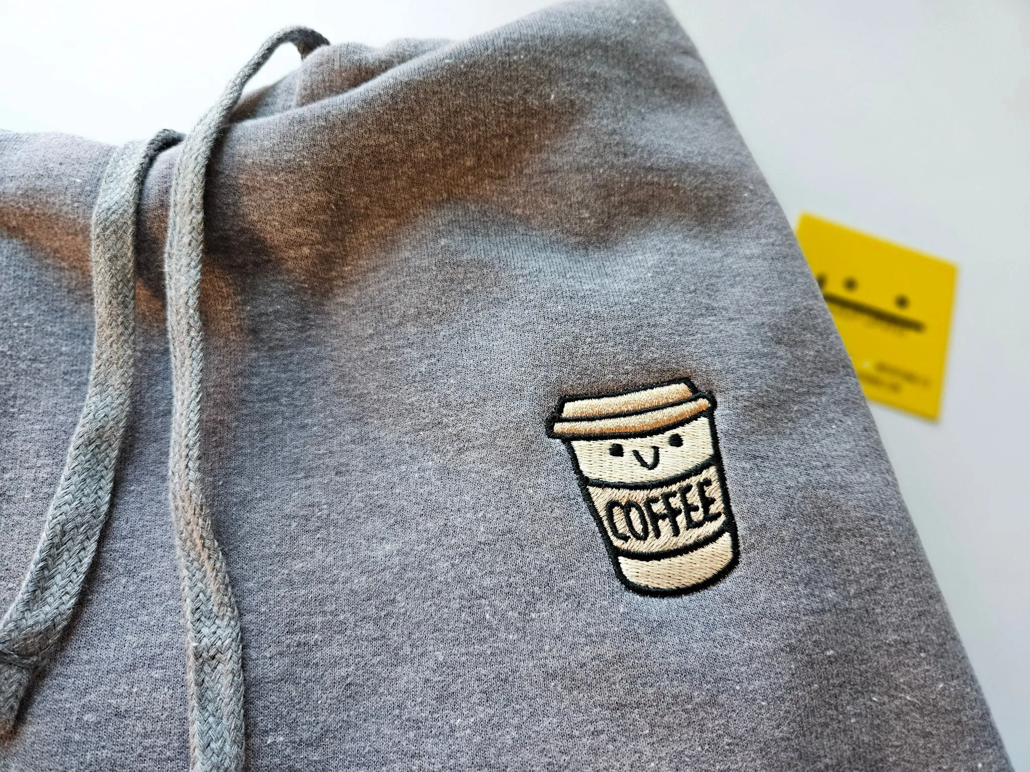 COFFEE TAN - Heather Grey Hoodie (Longer Version) - Small