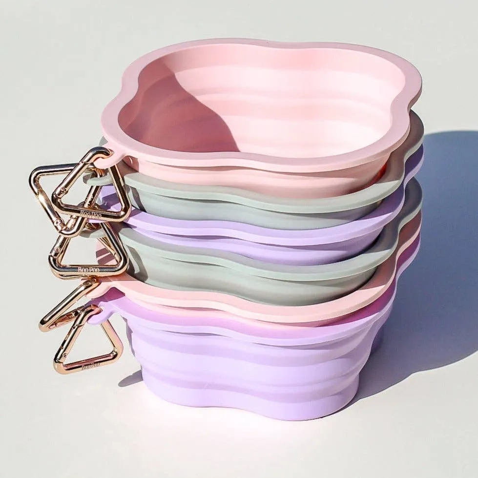 Collapsible Water Bowl Silicone BPA Free | Berry Pink