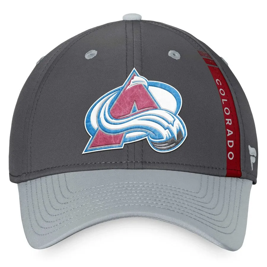 Colorado Avalanche Fanatics Branded Authentic Pro Home Ice Flex Hat - Charcoal/Gray