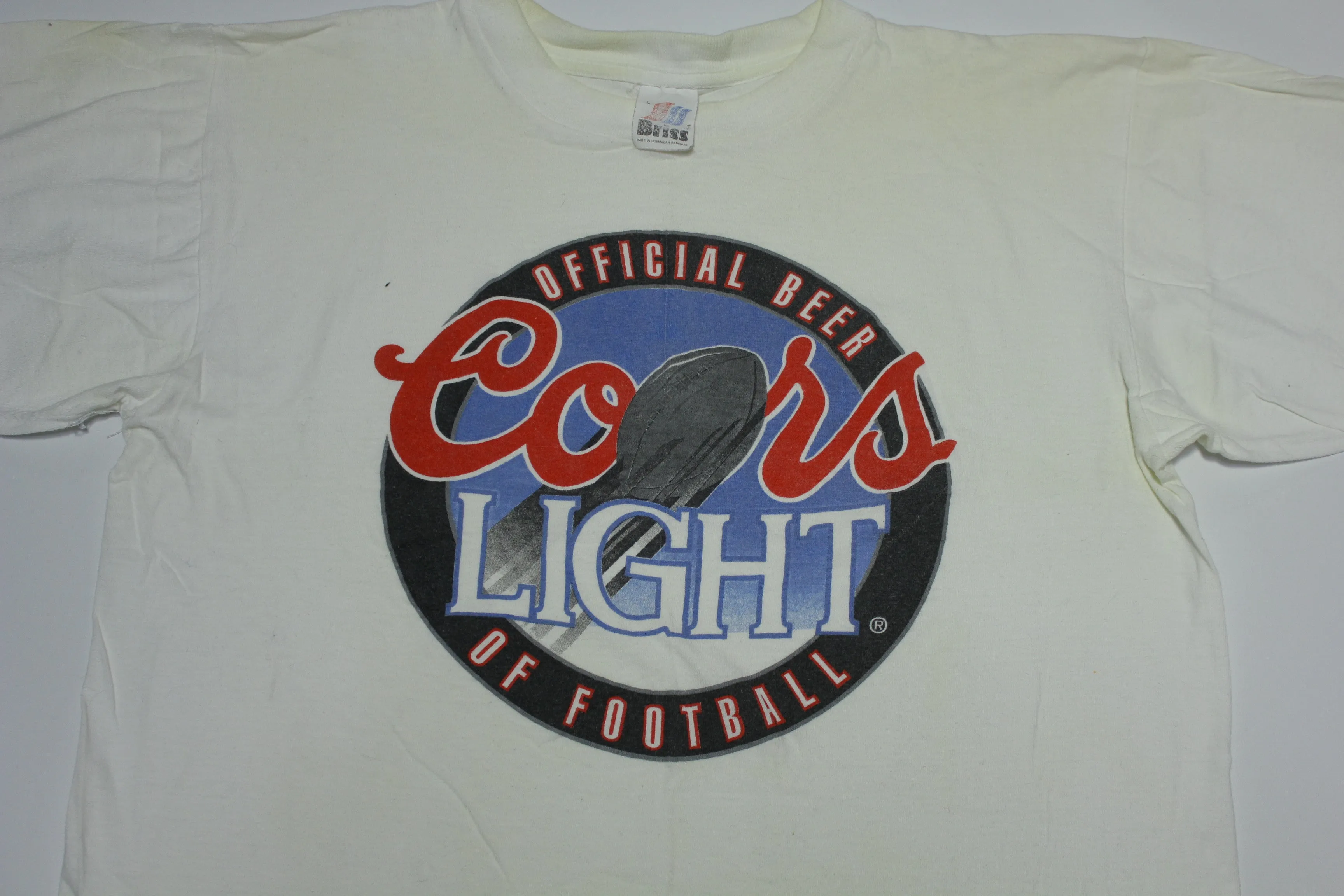 Coors Light Official Beer of Football Vintage 90's Single Stitch T-Shirt