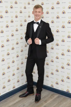 Coronation Street's Dylan Wilson (Liam McCheyne) in Dalton Black Tuxedo Suit