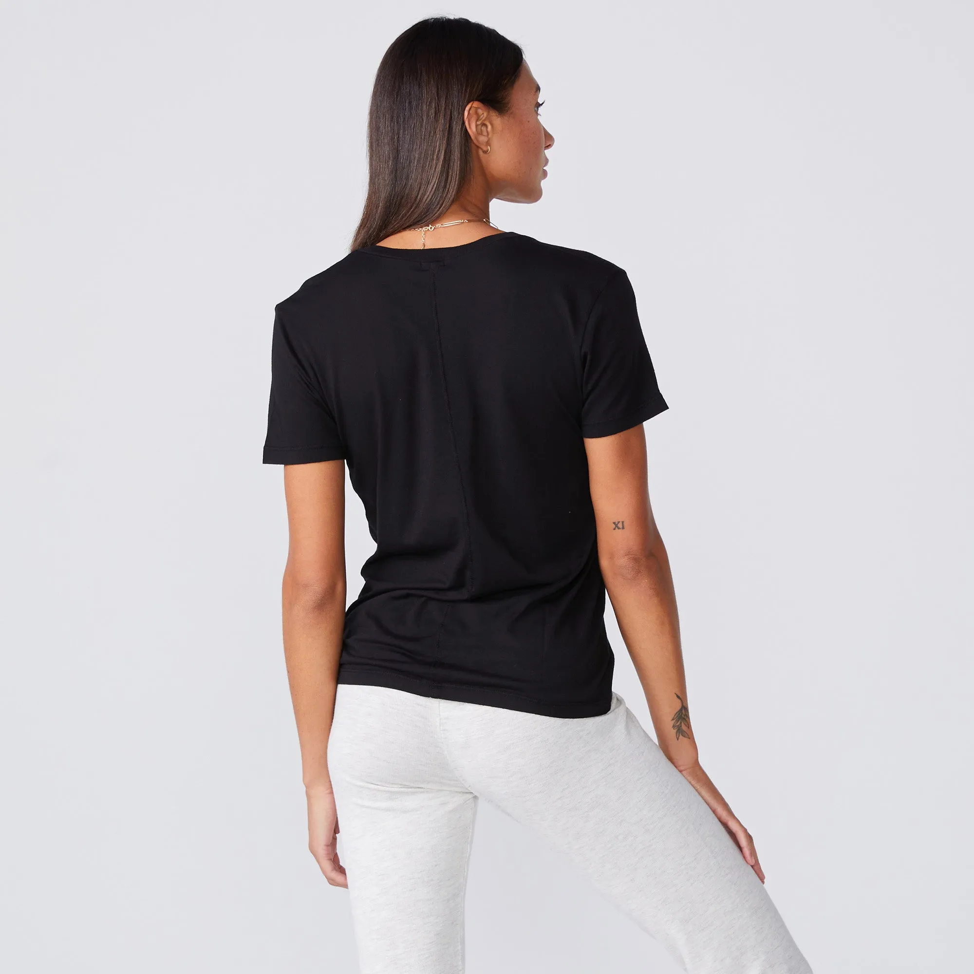 Cotton Modal Relaxed V Neck Tee