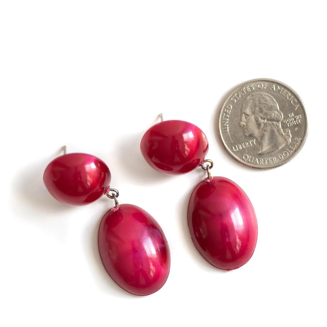 Cranberry Aura Glow Jelly Bean Earrings