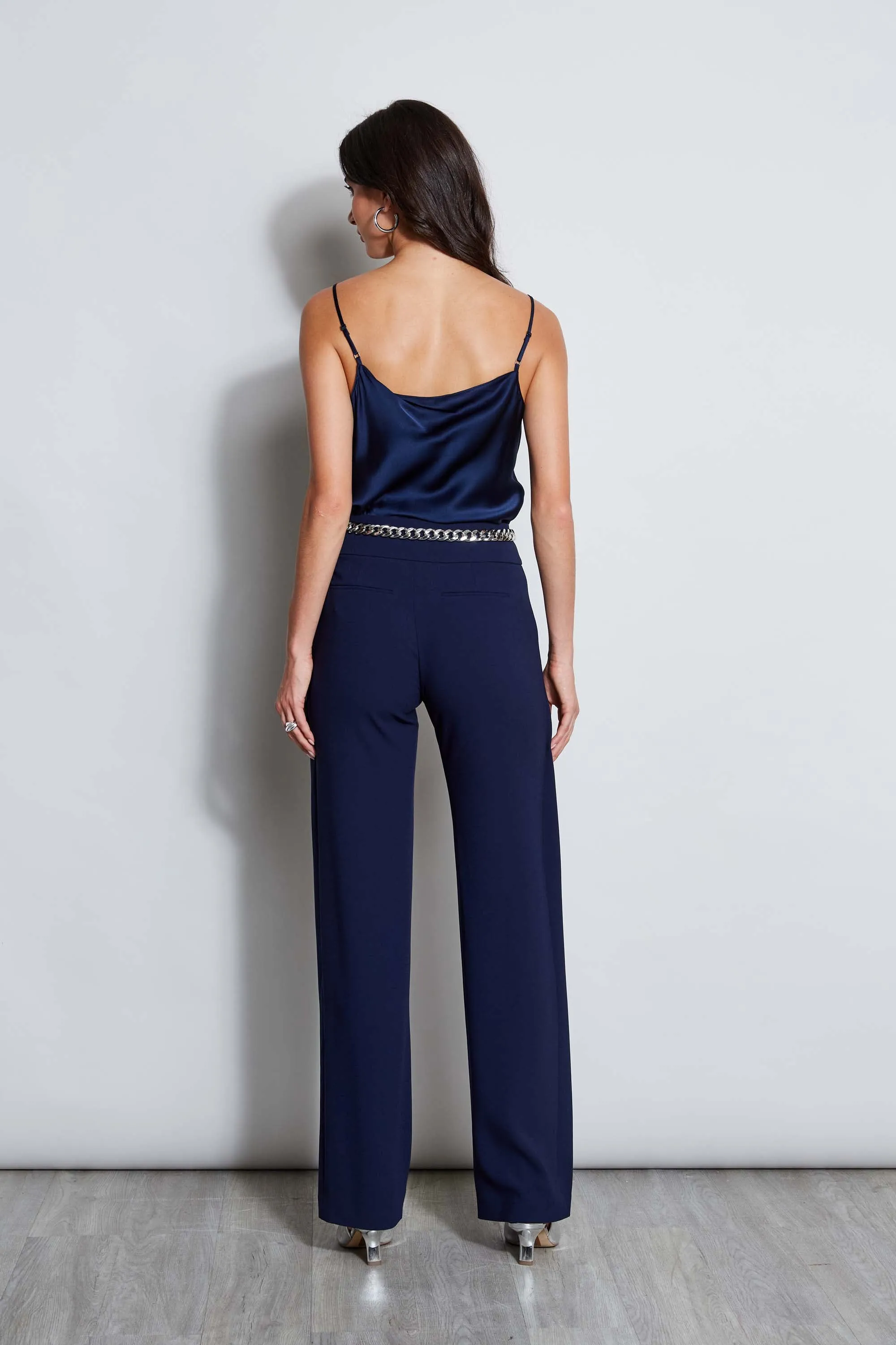 Crepe Overlay Slit Pant