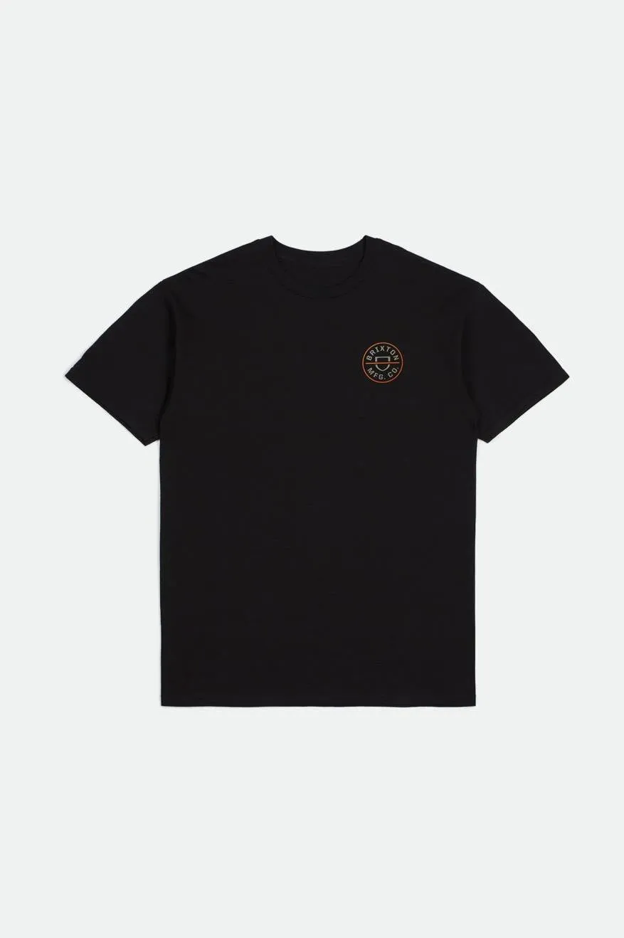 Crest II S/S Standard Tee - Black/Persimmon Orange/Sand