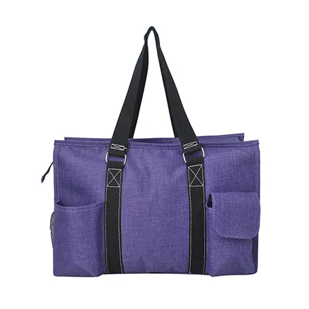 Crosshatch Purple NGIL Zippered Lined Caddy Organizer Tote Bag