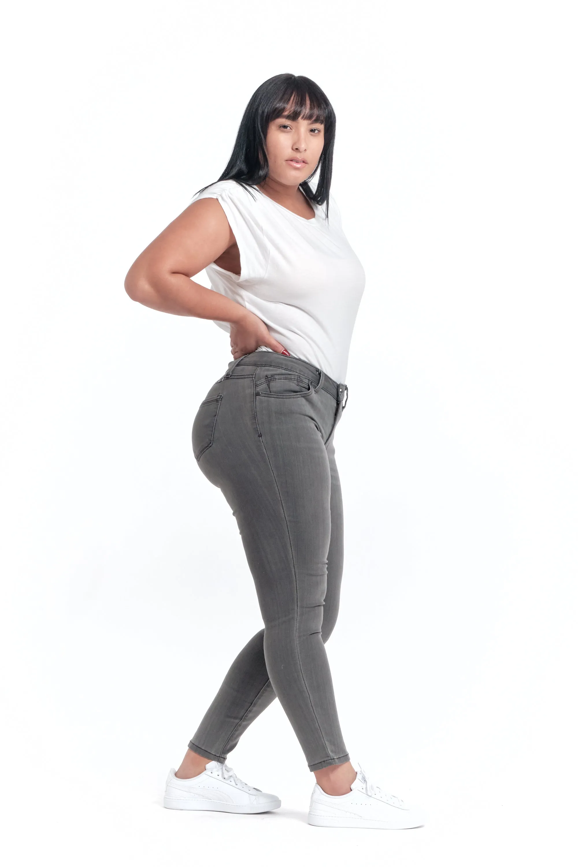 Curvy Silk Denim Skinny in Ashley