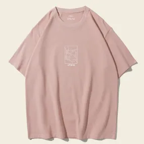 Customised Photo Outline Tee in Dusty Pink