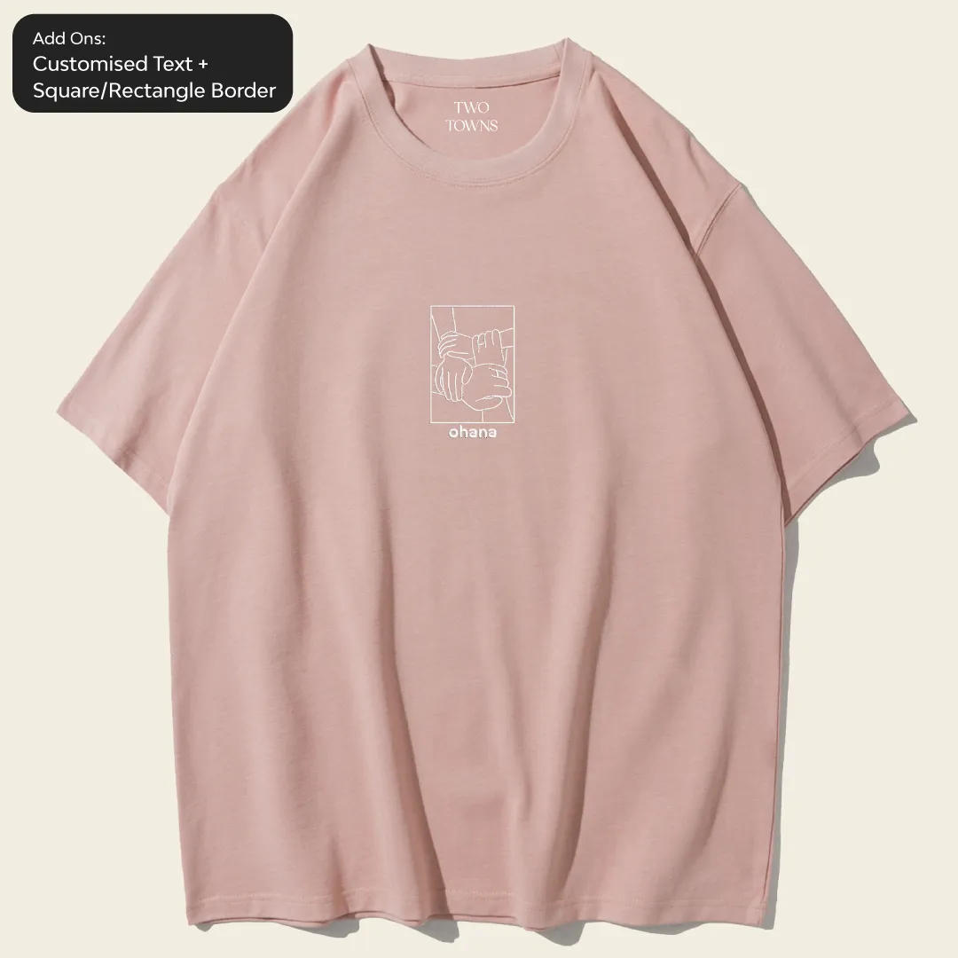 Customised Photo Outline Tee in Dusty Pink