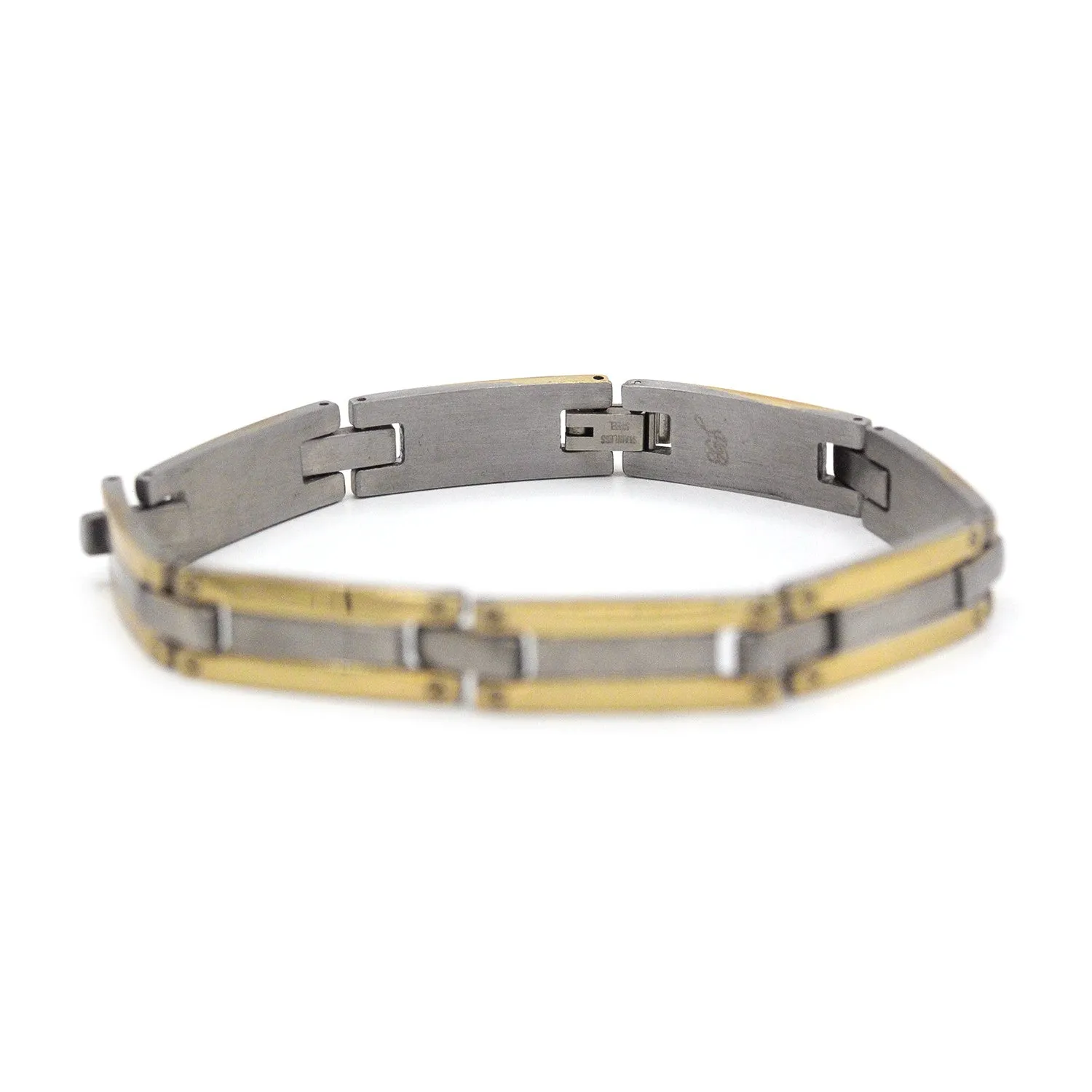 Decorative Men’s Stainless Steel Bracelet Fashion Wrist Band (Silver/Gold)