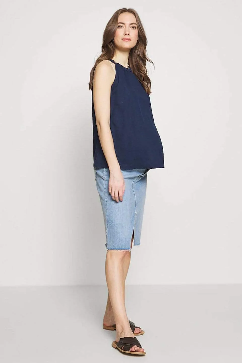 Demelza Sleeveless Nursing Top Navy