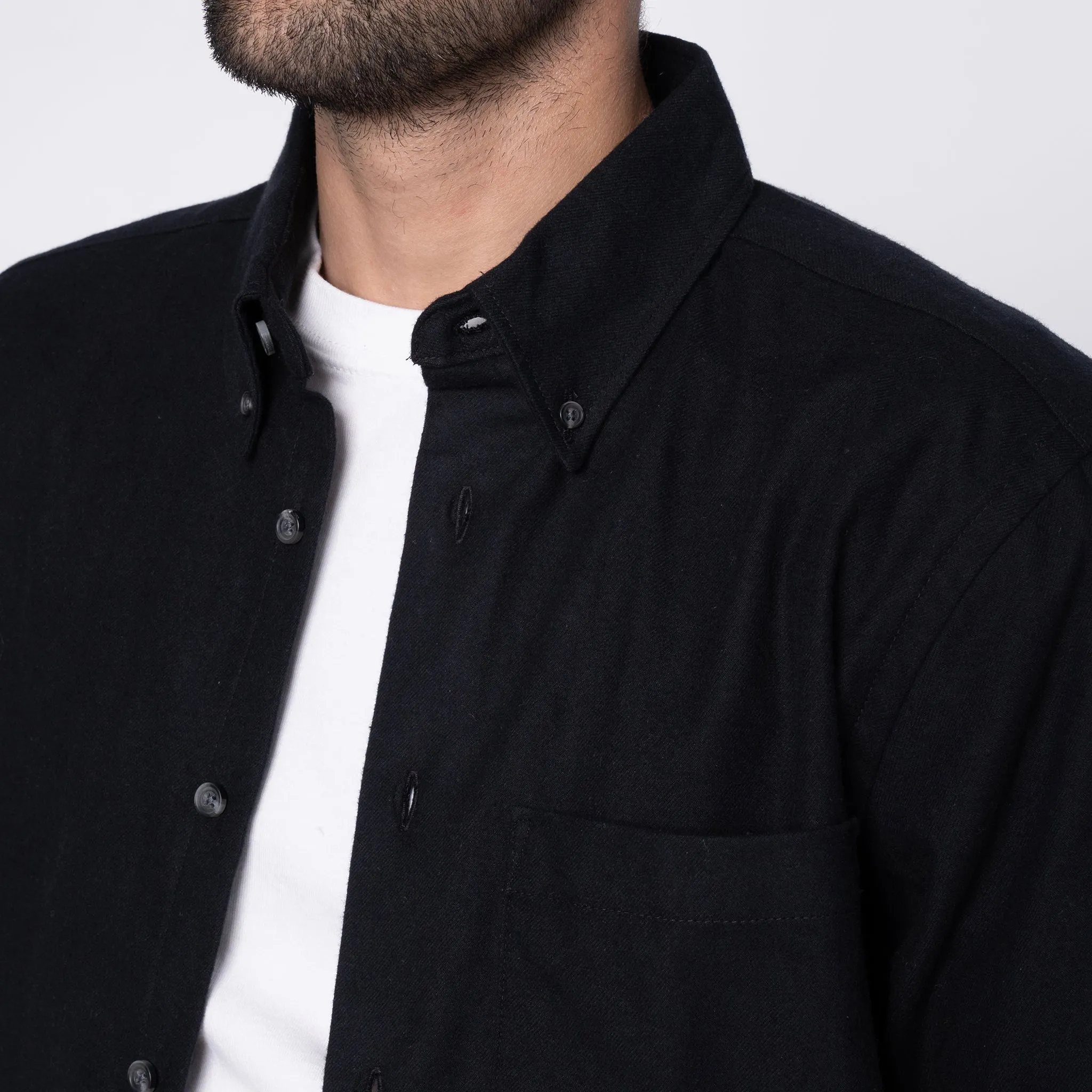 Easy Shirt - Solid Flannel - Black