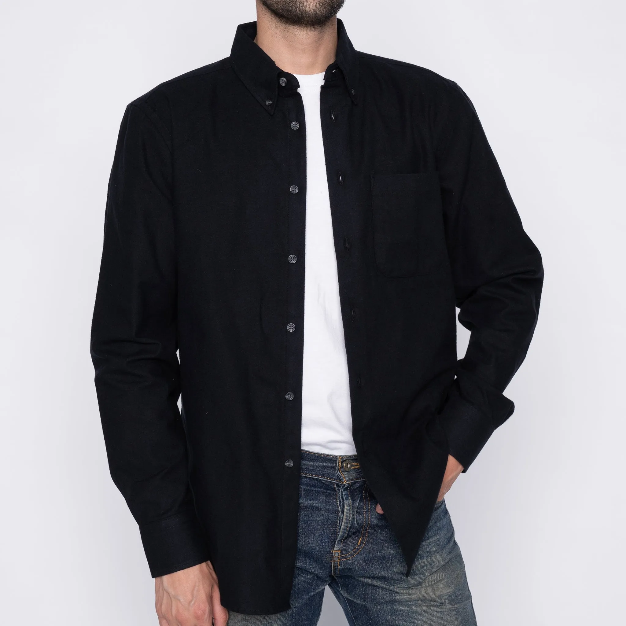 Easy Shirt - Solid Flannel - Black