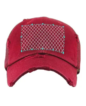 Embroidered Distressed Mesh Trucker Hats