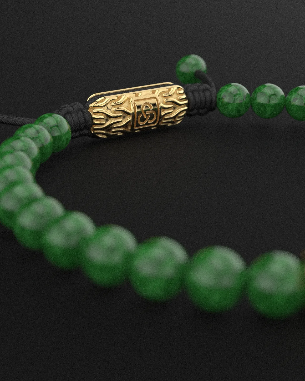 Emerald Jade Bracelet 6mm | Snake