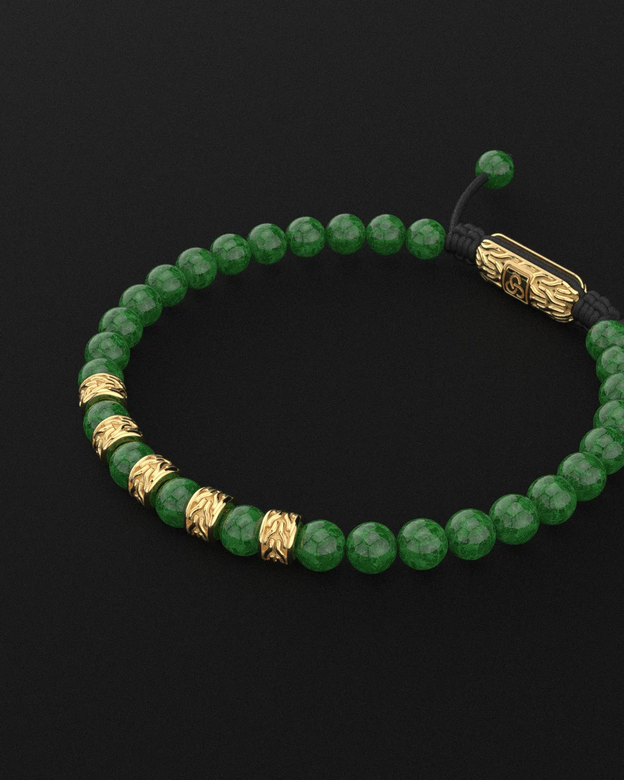 Emerald Jade Bracelet 6mm | Snake