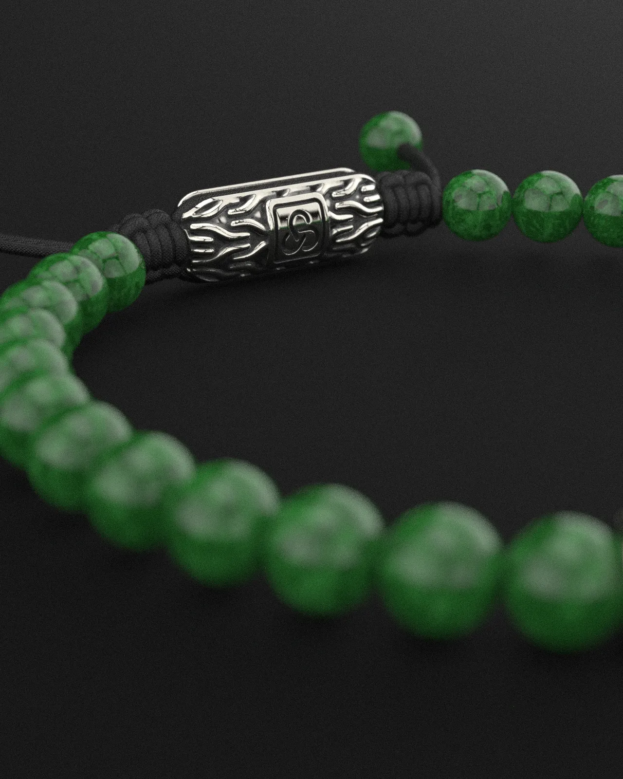 Emerald Jade Bracelet 6mm | Snake