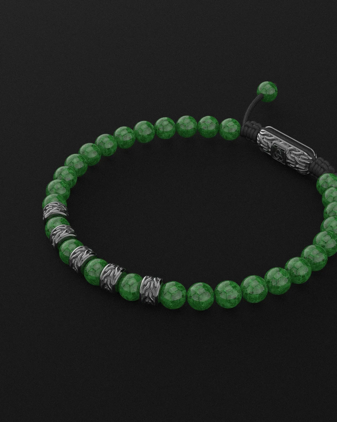 Emerald Jade Bracelet 6mm | Snake