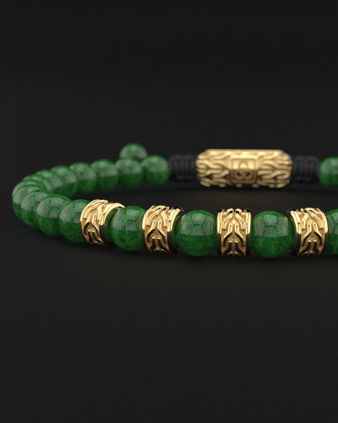 Emerald Jade Bracelet 6mm | Snake